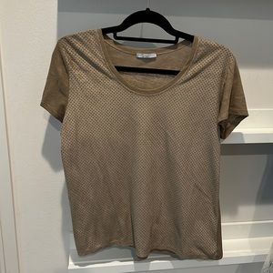 Suede front, linen back t-shirt. Great condition, great quality shirt